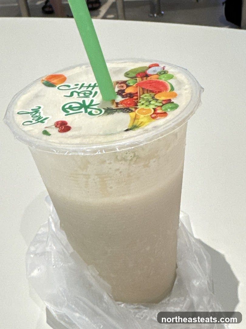 Beverage with Fruit Topping