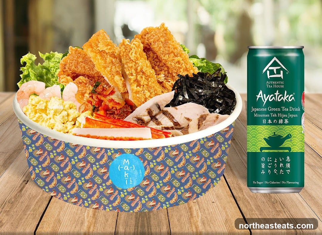 Japanese Green Tea Drink with Food Bowl