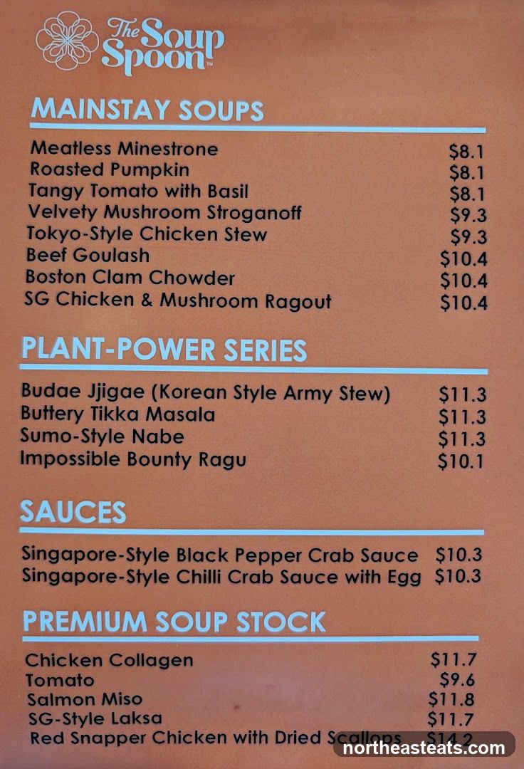 The Soup Spoon Menu