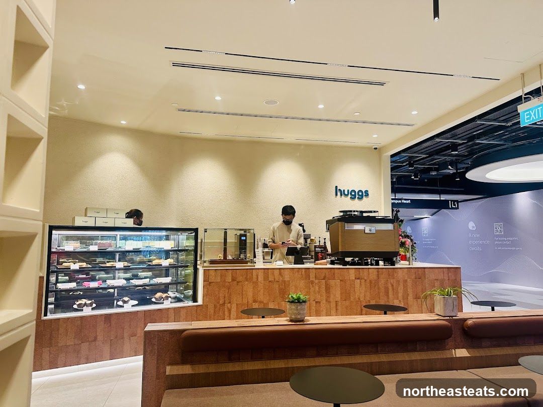 Cafe Interior with Desserts and Coffee Machine