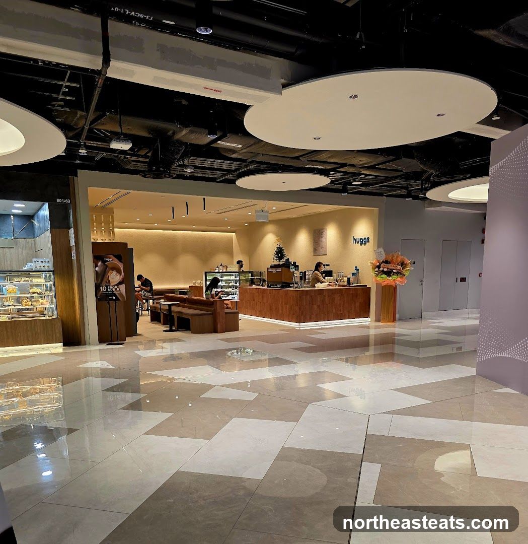 Cafe Interior with Seating and Counter