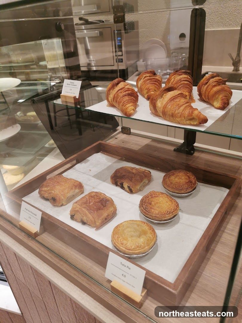 Pastries in a Display Case
