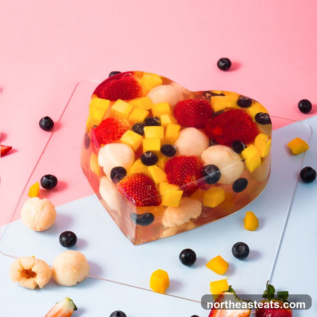 Heart-shaped fruit jelly