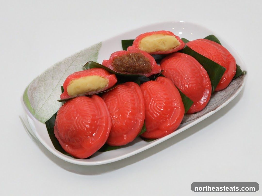 Red Ang Ku Kueh on a Plate