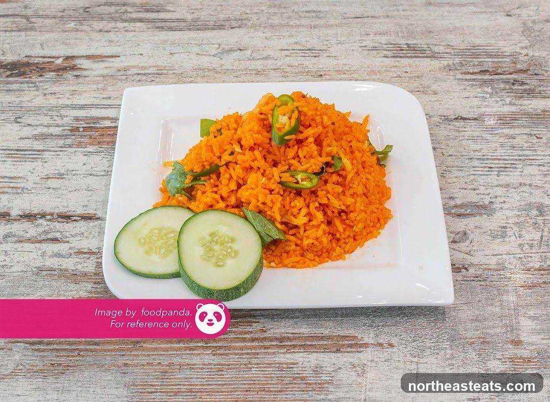 Spicy Orange Rice with Cucumber Slices