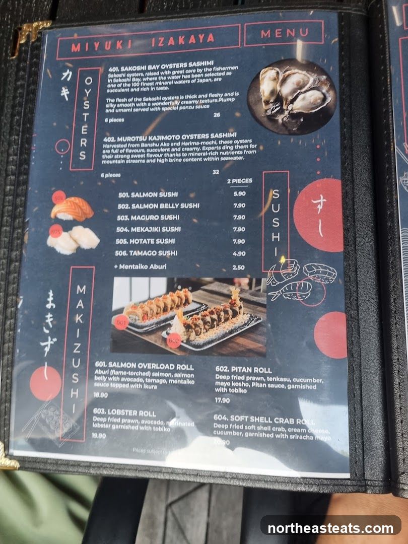 MIYUKI IZAKAYA MENU