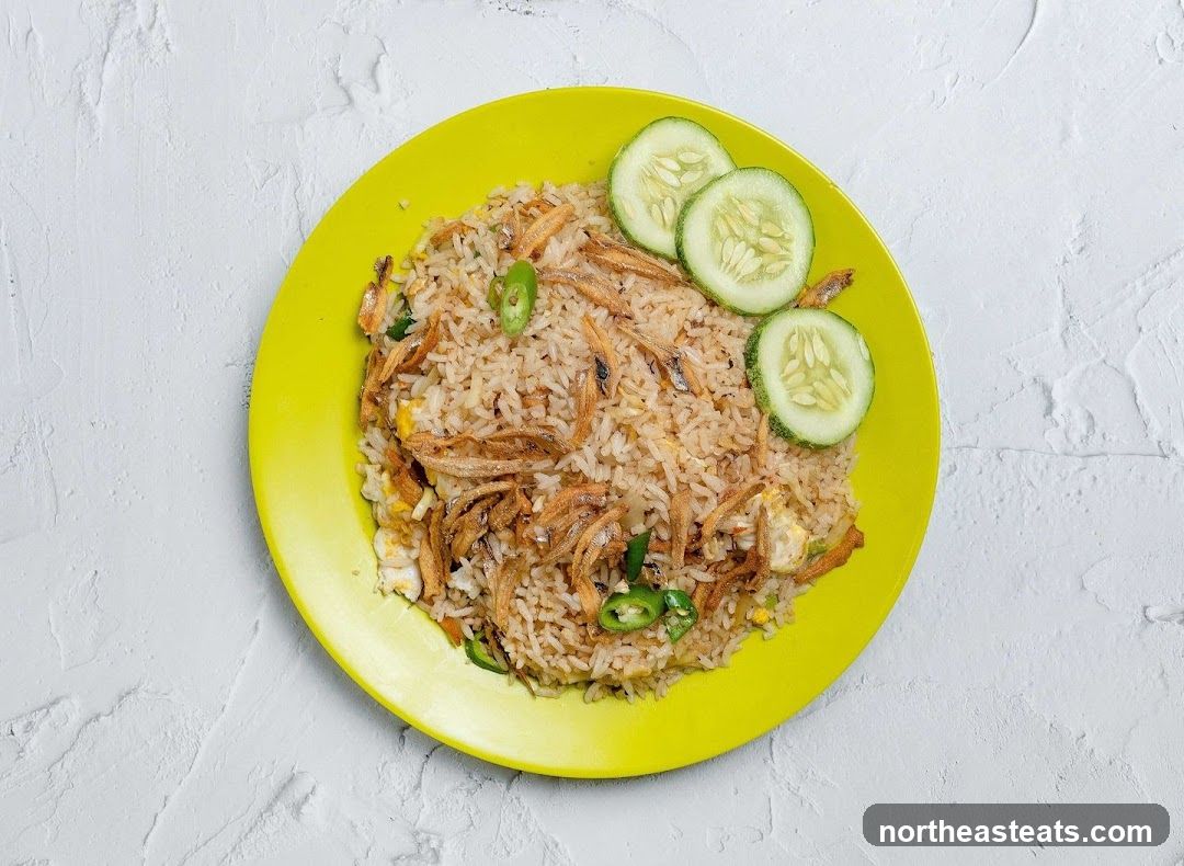 Fried Rice with Anchovies and Cucumber