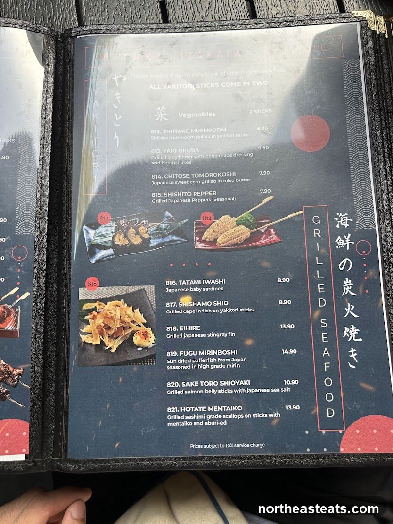 Yakitori and Grilled Seafood Menu