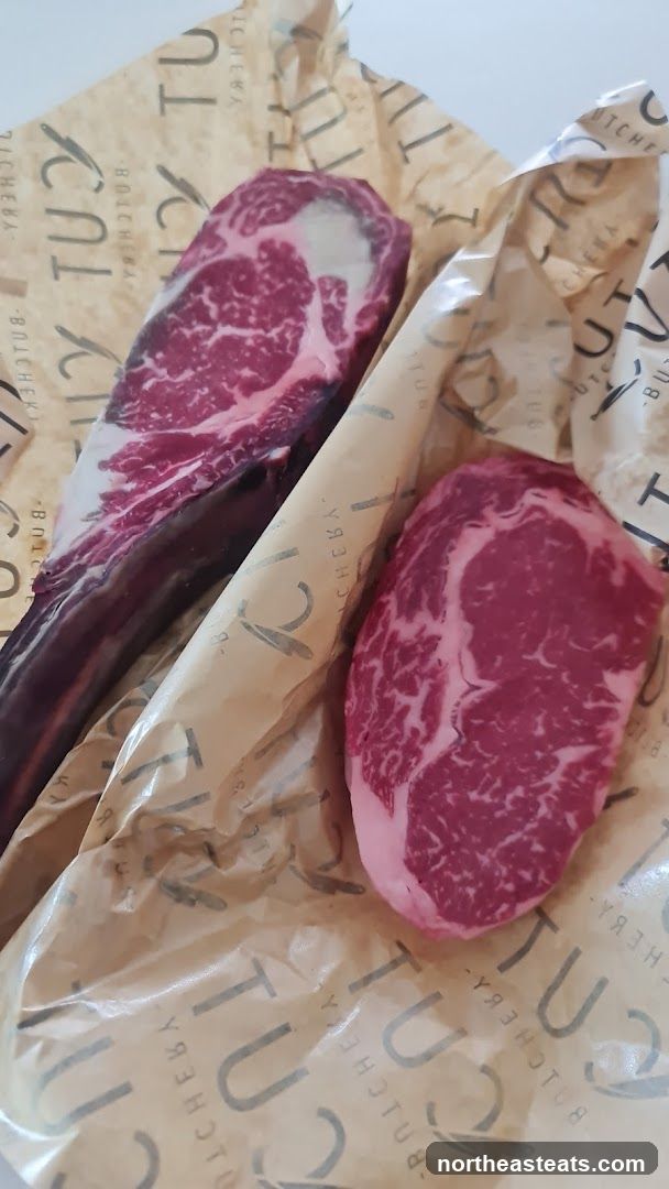 Two cuts of raw beef
