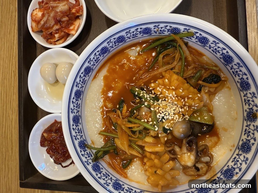 Korean Porridge with Side Dishes