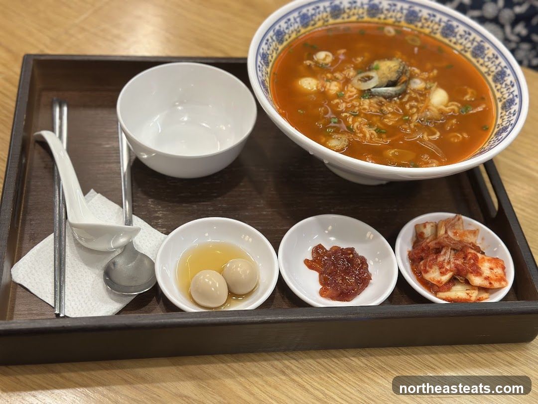 Spicy Noodle Soup with Side Dishes