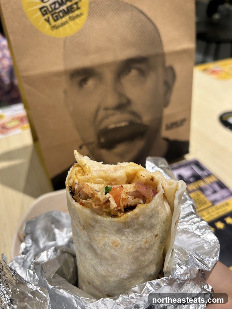 Burrito and branded bag