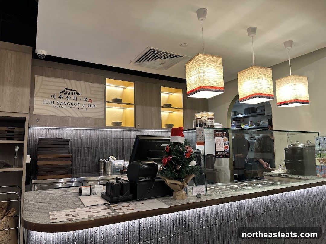 Restaurant Counter with Christmas Decorations