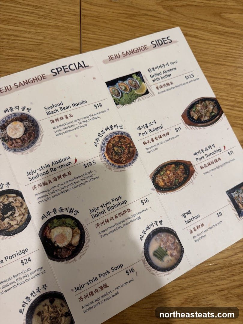 JEJU SANGHOE SPECIAL & SIDES