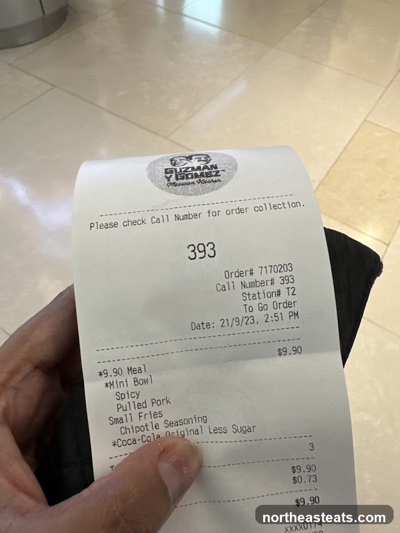 Guzman Y Gomez Receipt