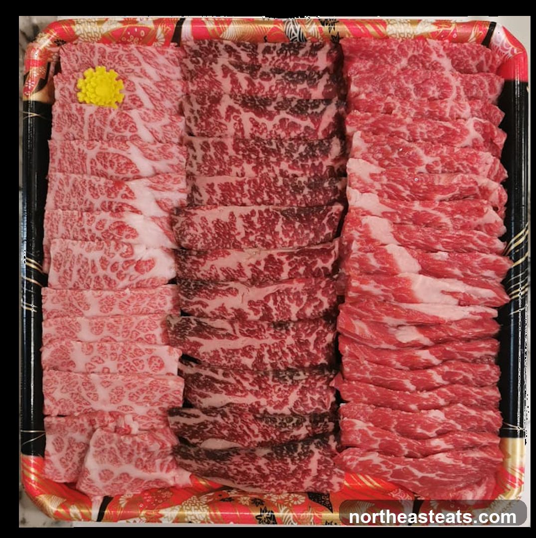 Assortment of Sliced Raw Beef