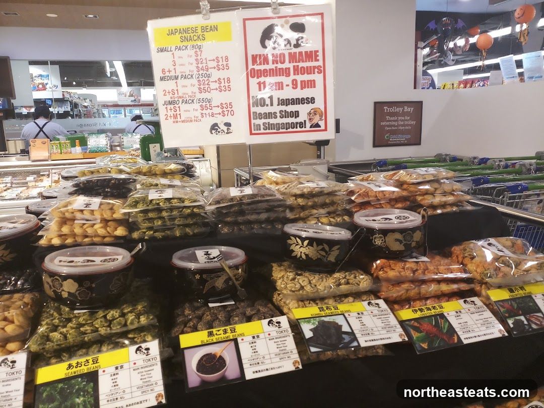 Japanese Bean Snacks Display