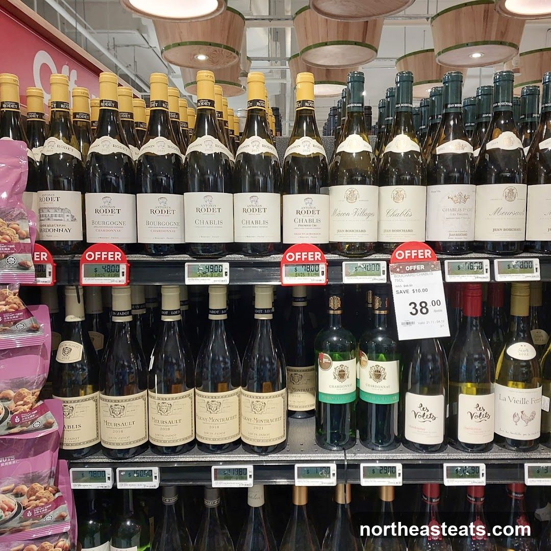 Wine bottles on display