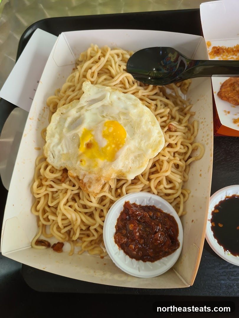 Noodles with Fried Egg and Chili Paste