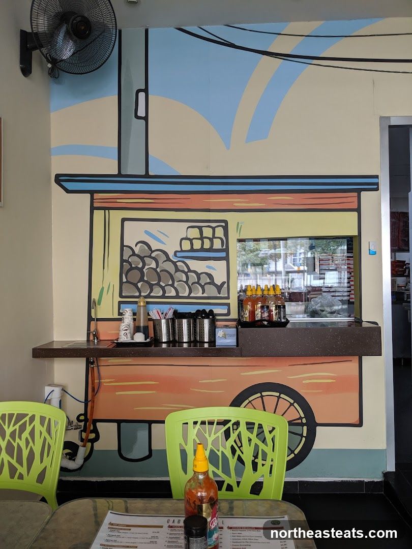 Restaurant Interior with Mural