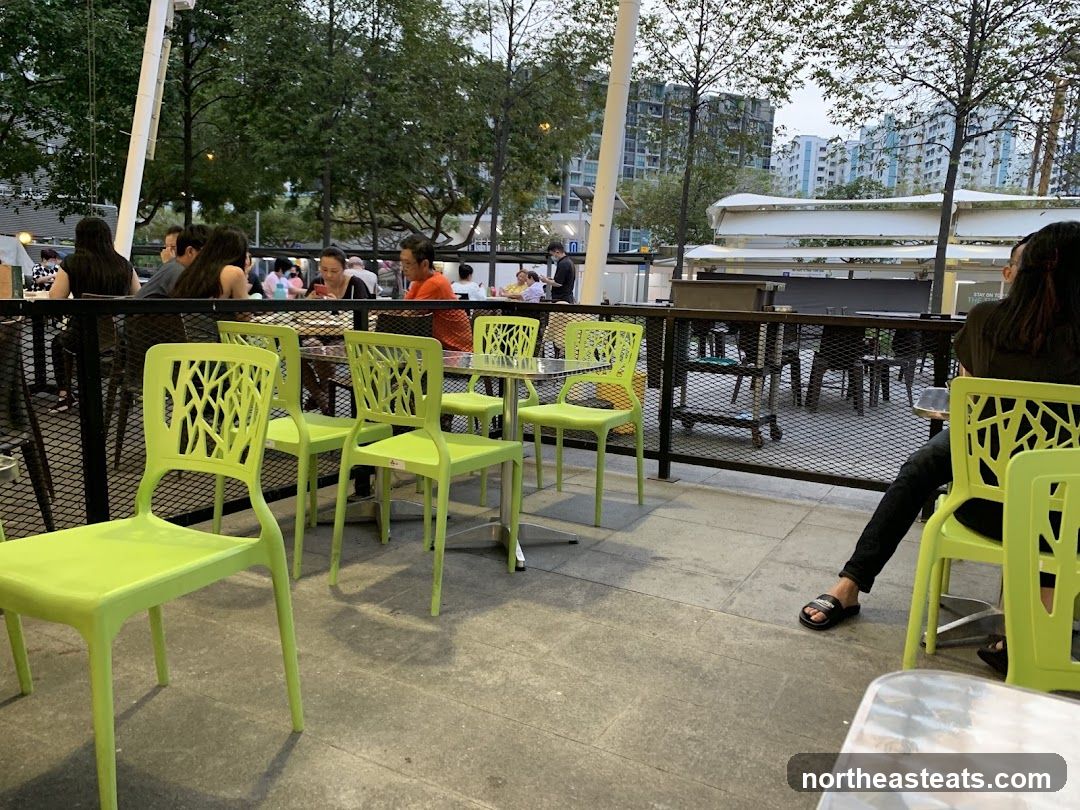 Outdoor Seating Area with People