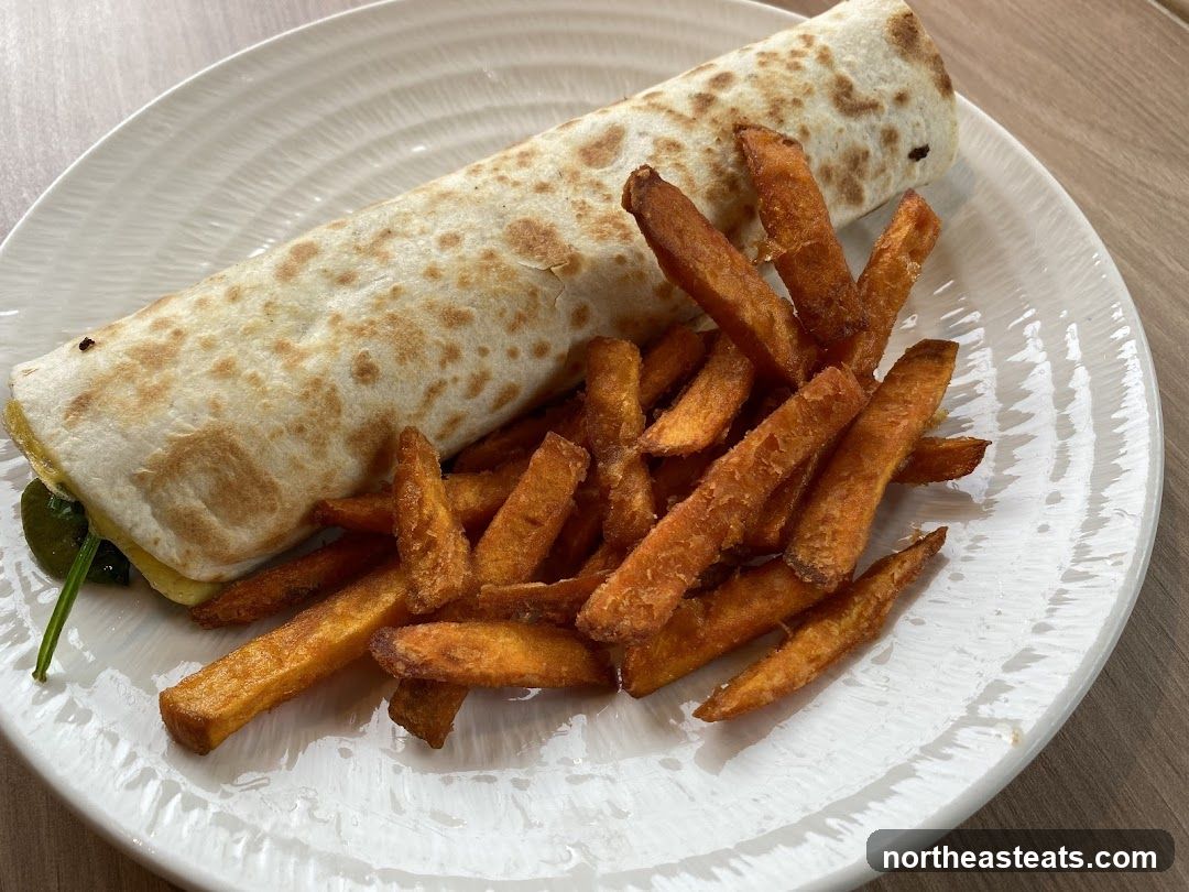 Wrap and Sweet Potato Fries