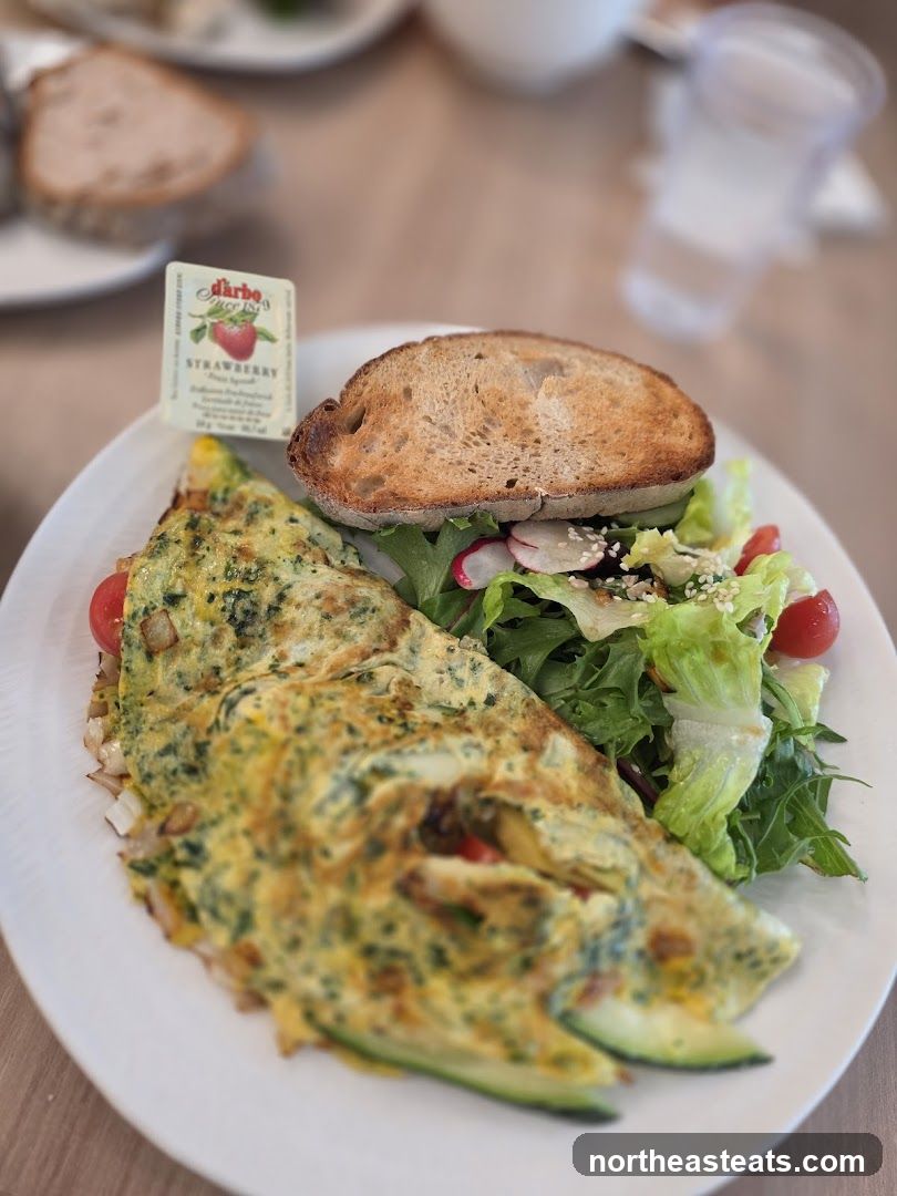 Omelette with Salad and Toast
