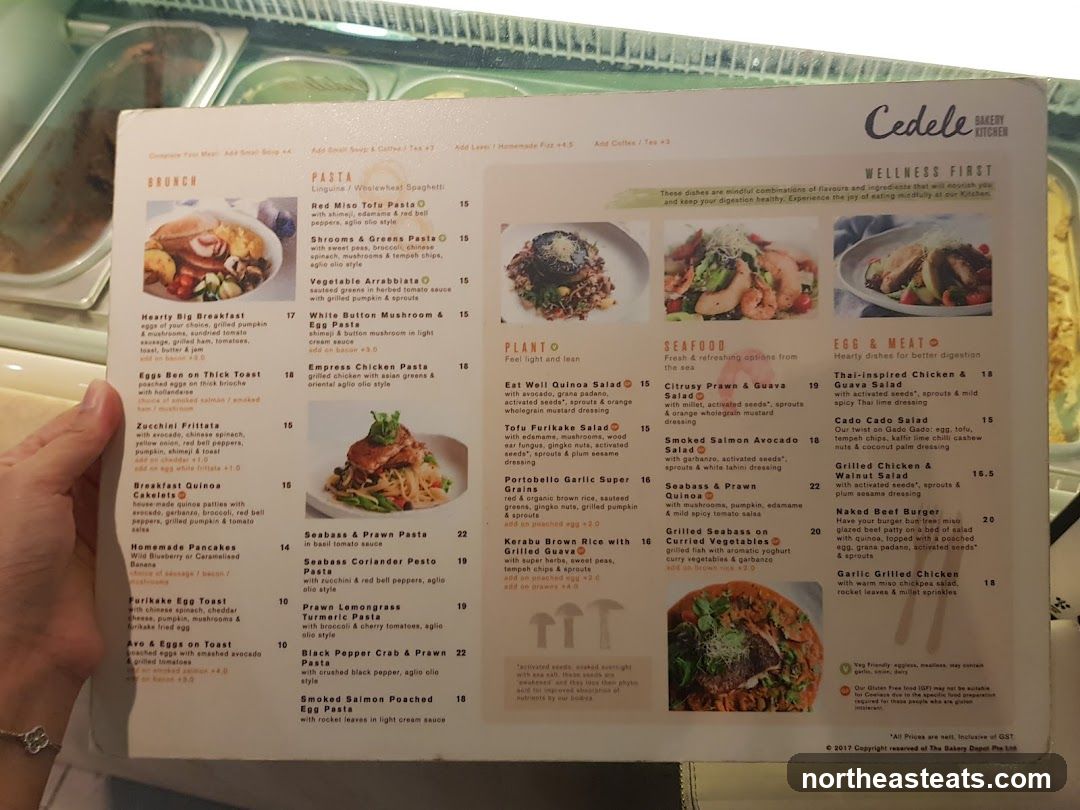 Cedele Bakery Kitchen Menu