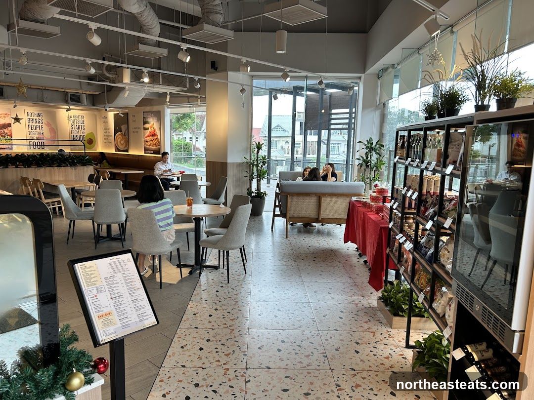 Cafe Interior with Seating and Retail Display