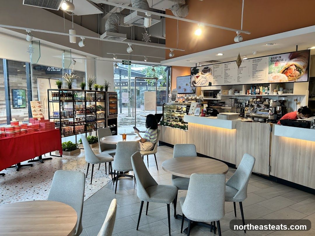 Cafe Interior with Menu and Merchandise