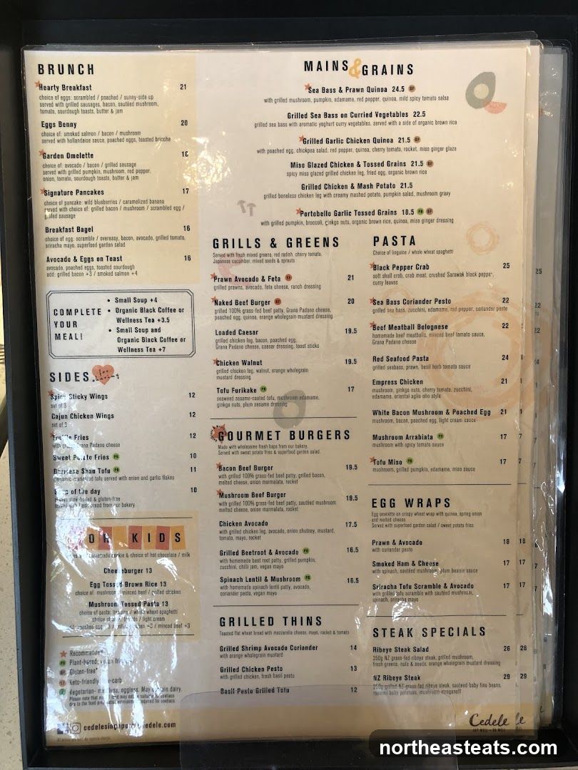 Cedele Menu