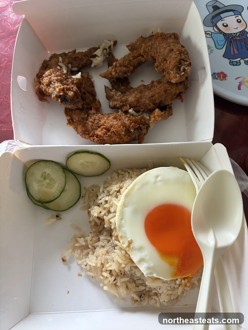 Fried Chicken and Rice Meal