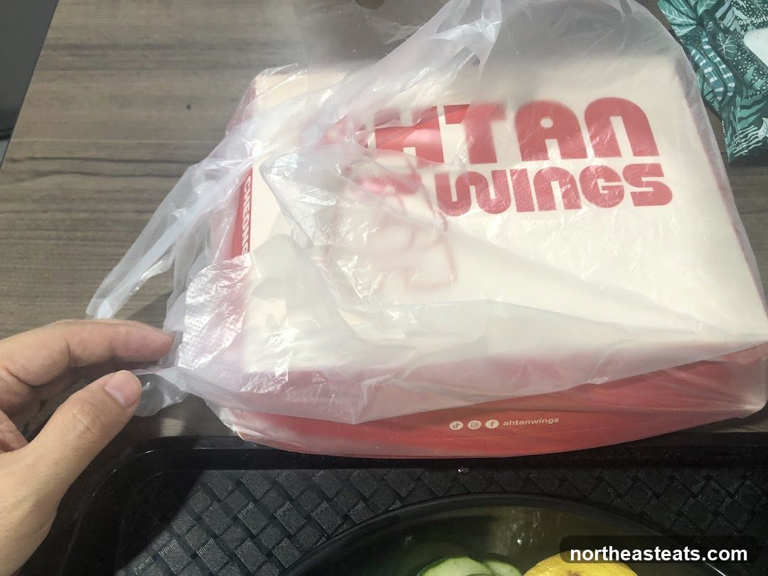 Takeout Bag with "AHTAN WINGS" Logo