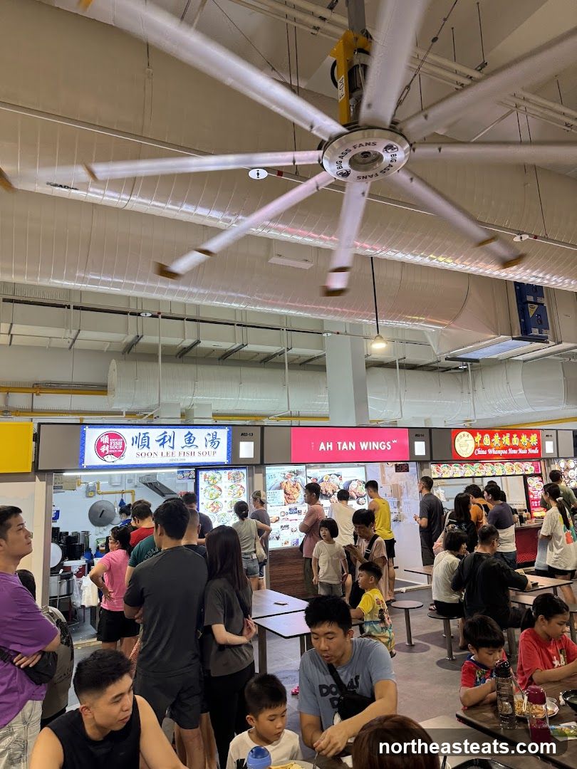 Food Court with People Eating