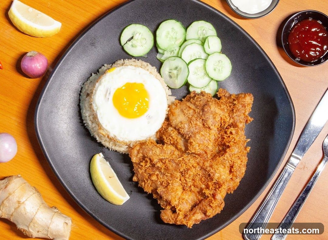Fried Chicken with Rice and Egg