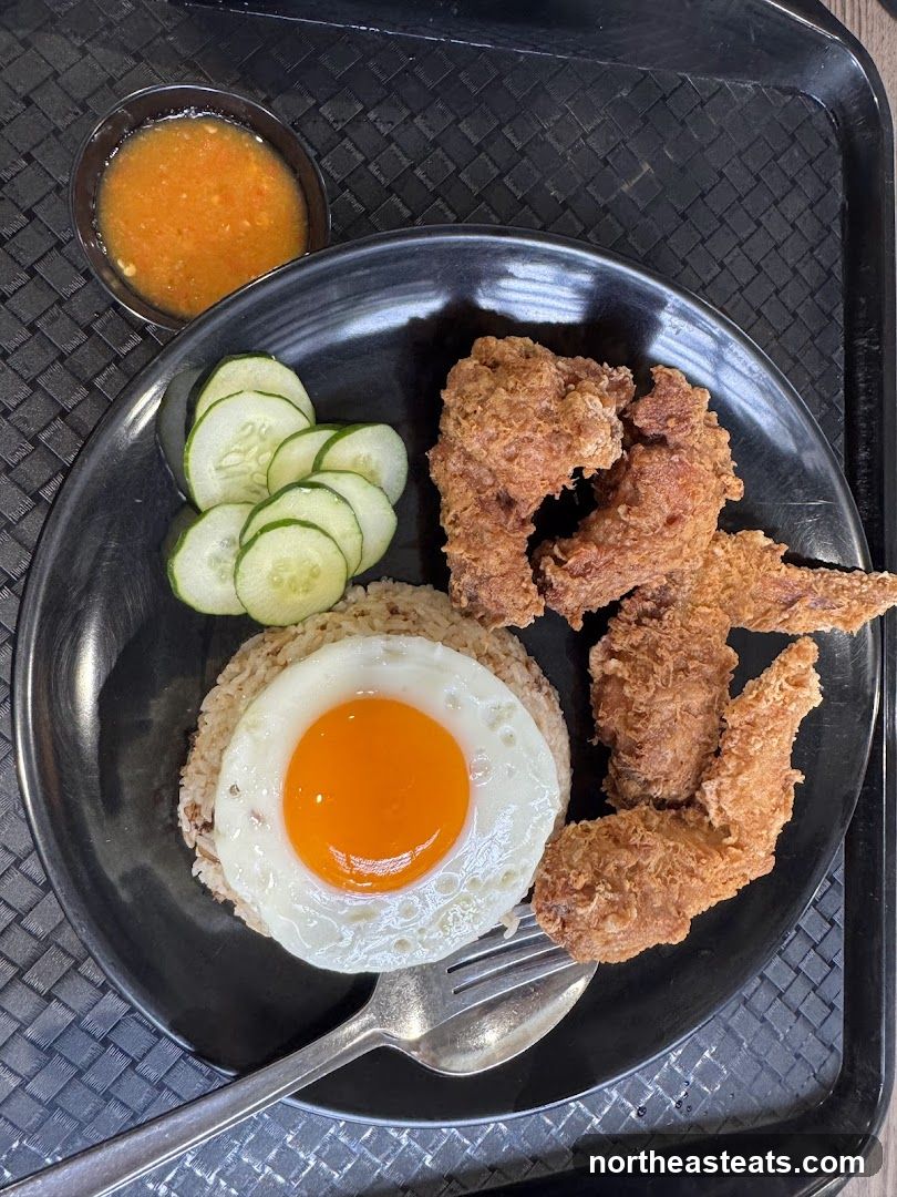 Fried Chicken with Rice and Egg