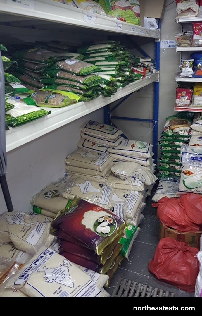 Rice Bags in a Store