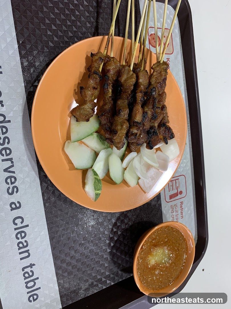 Satay Skewers with Cucumber and Onion