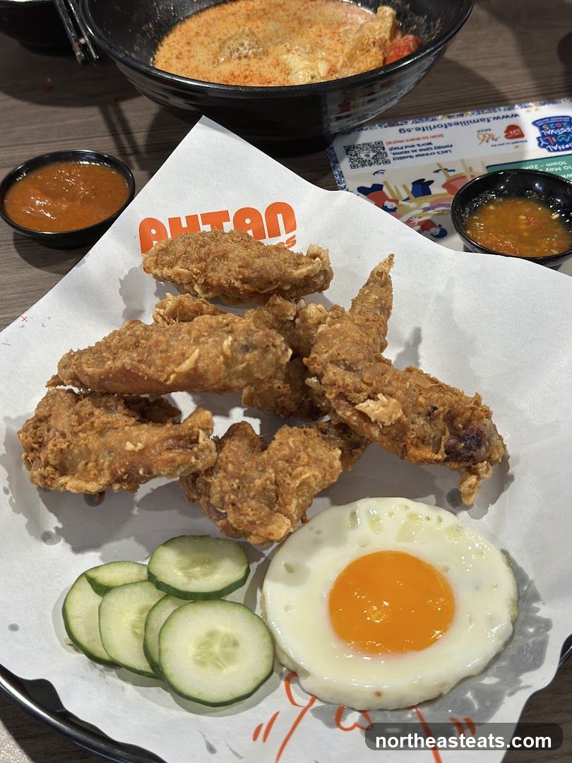Fried Chicken Wings with Egg and Sides