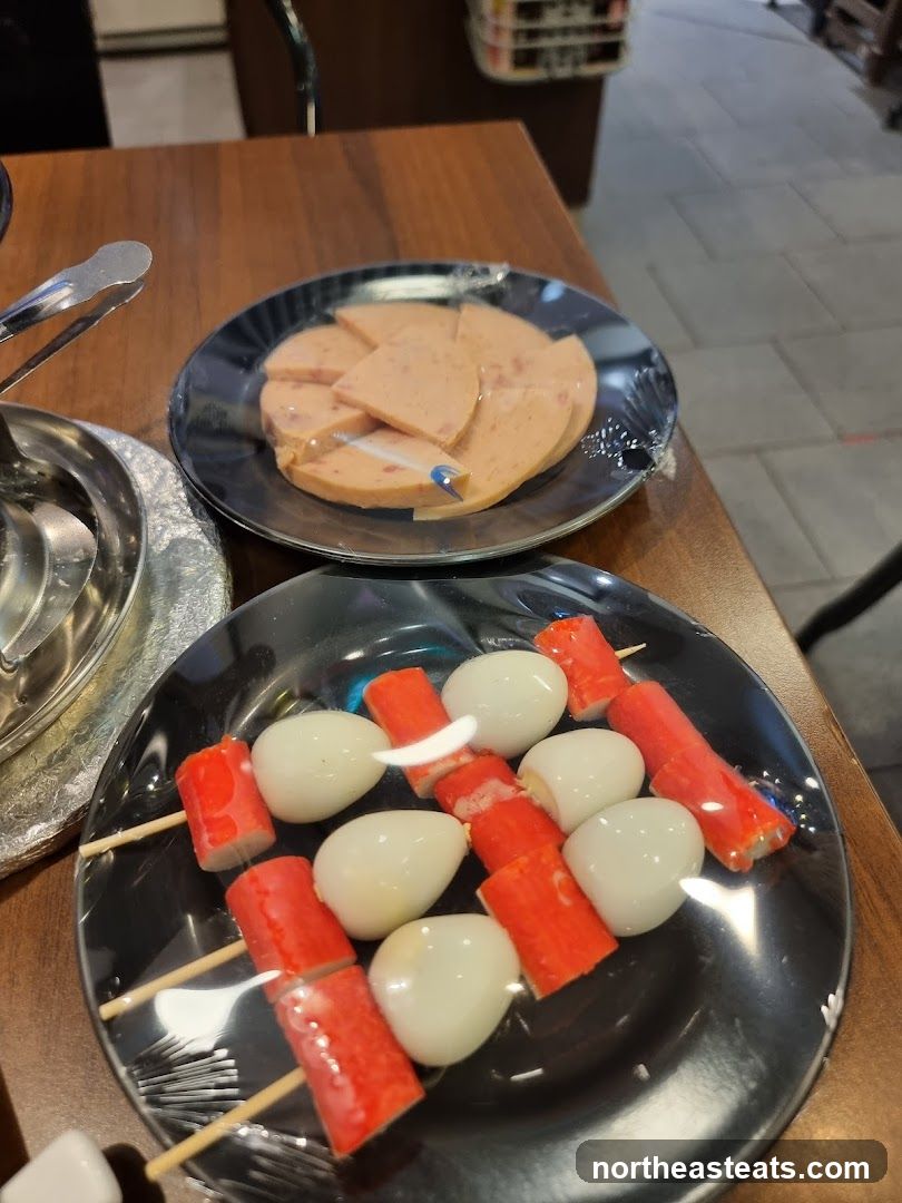 Food Skewers and Sliced Meat