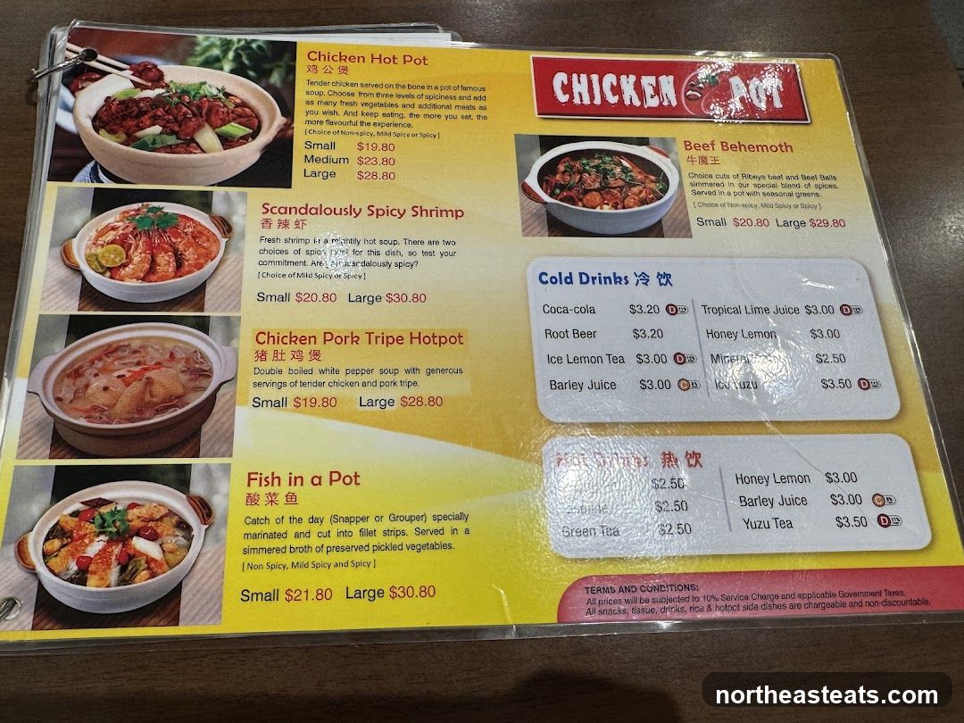 Chicken Pot Menu