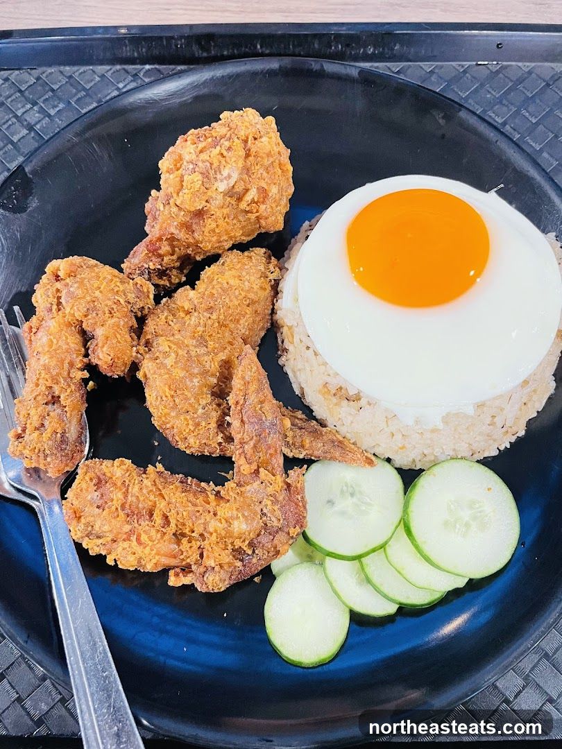 Fried Chicken with Rice and Egg