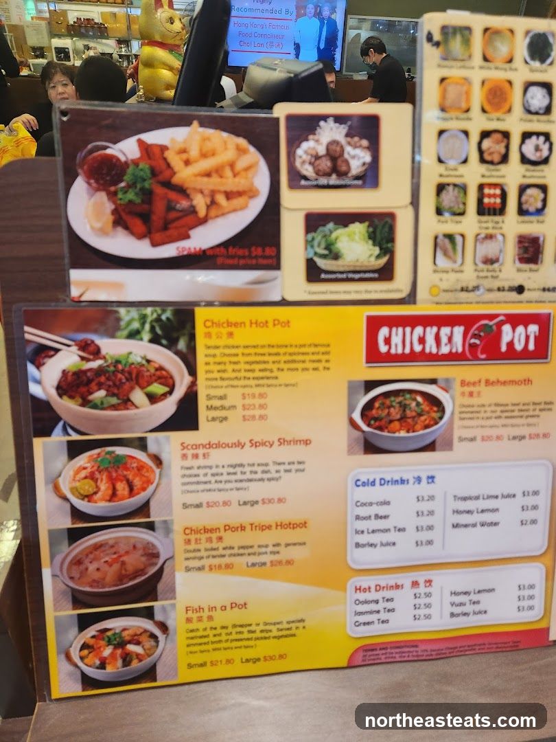 Chicken Pot Menu