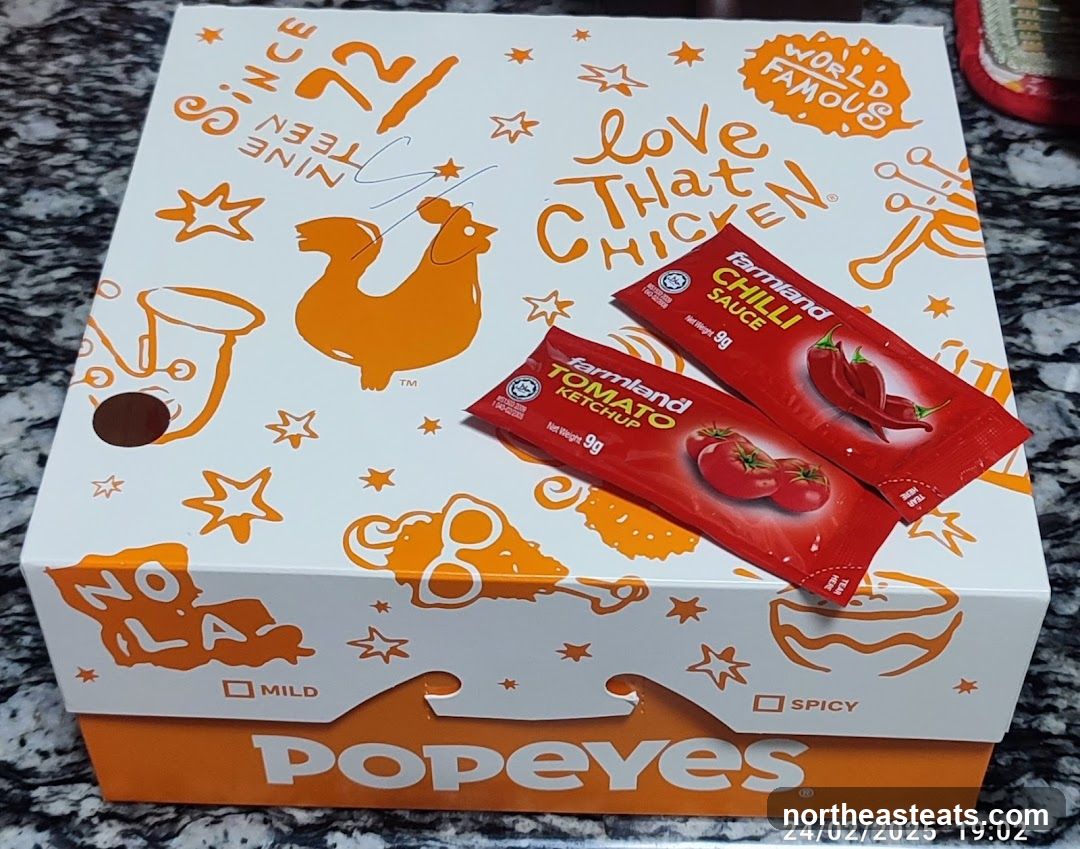 Popeyes Chicken Box with Condiments