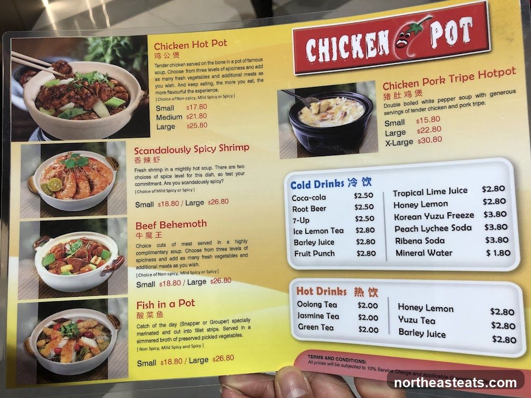 Chicken Pot Menu