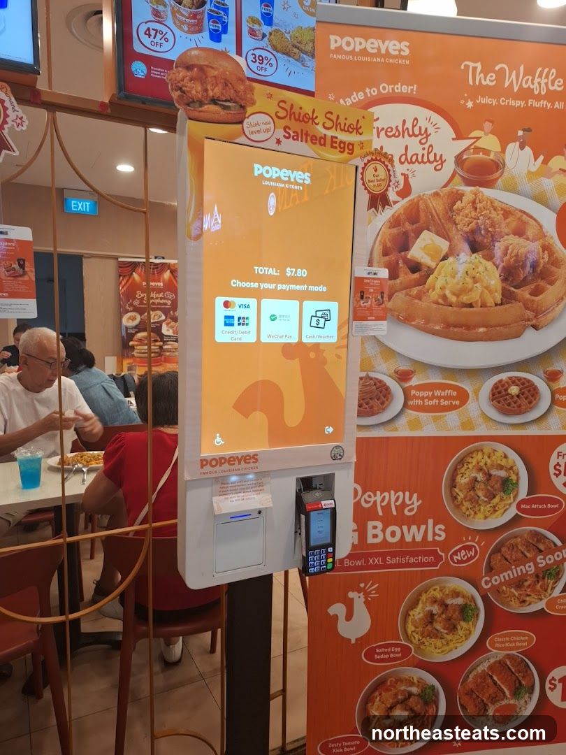 Popeyes Self-Service Kiosk and Menu