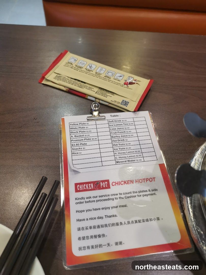 Chicken Pot Chicken Hotpot Menu