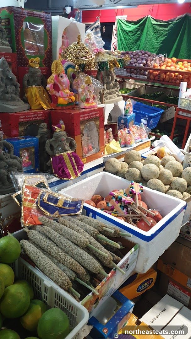 Religious Statues and Produce