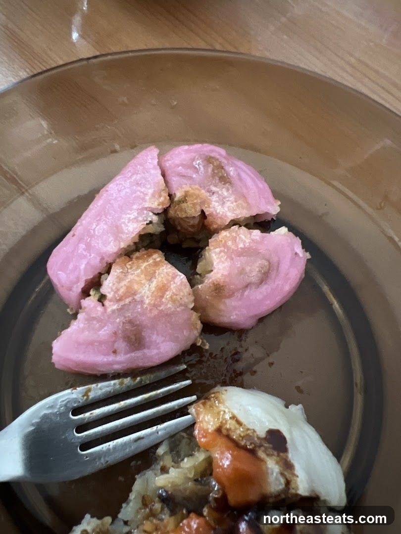 Pink Dumplings with Filling