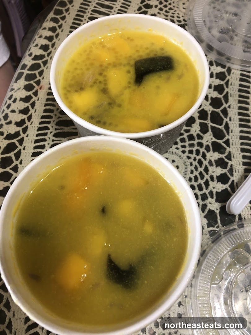 Two bowls of dessert soup
